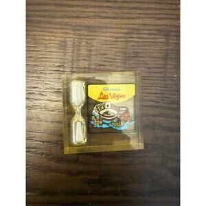 Vintage Fabulous Las Vegas Sandglass Timer Souvenir - 2.25" X 2.25"